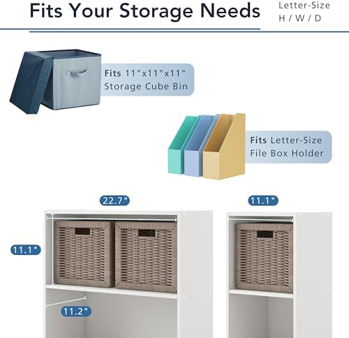 Homes: Inside + Out Apexa 2-Tier Cube Storage Organizer Shelves, Stackable Wood - Image 4