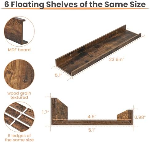 upsimples Floating Shelves for Wall Decor and Storage - Image 3