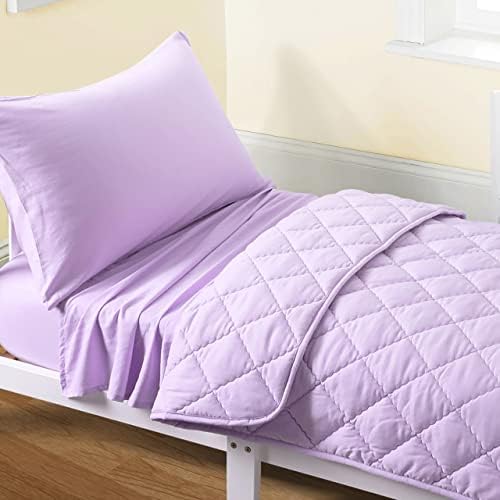 FLXXIE 4-Piece Microfiber Toddler Bedding Set, Light Purple by FLXXIE