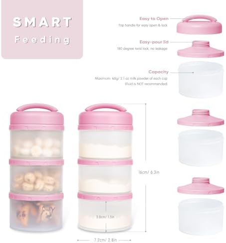 Termichy Stackable Formula Dispenser Portable: Milk Powder Container to go - Image 2