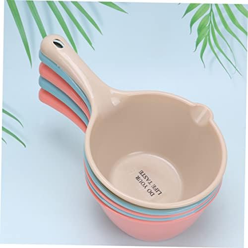PRETYZOOM 5pcs Thick Plastic Water Ladle Bathing Scoop Long Handle Bath Cup - Image 5
