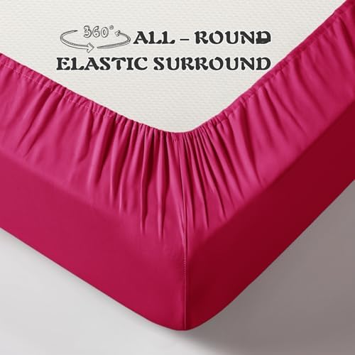 KKJIAF 3 Piece Hot Pink Toddler Sheet Set - Image 6