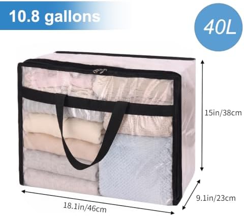 Fixwal Storage Bags 4 Pack 40L Mesh Clear - Image 2