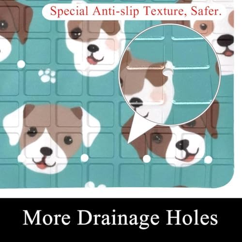 Bath Tub Shower Mat, Washable Bathtub Floor Mats, Suction Cups and Drain Holes - Image 2
