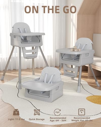Baby High Chair for 6 Months+, Foldable High Chairs for Babies and Toddlers - Image 3