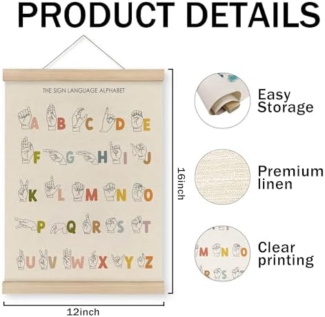 MAQIKA American Sign Language Alphabet Poster Framed - Image 7