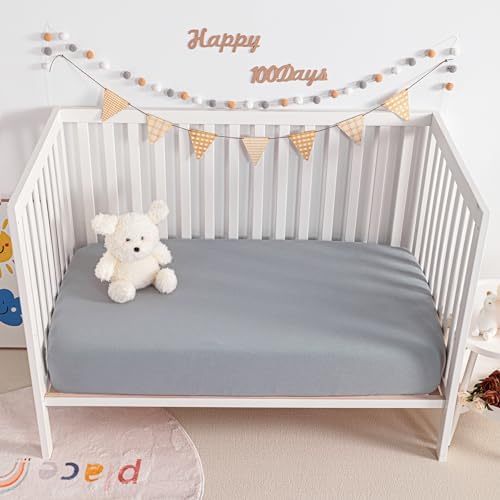 NTBAY Crib Muslin Fitted Sheets, 2 Pack, 28 x 52 - Image 5
