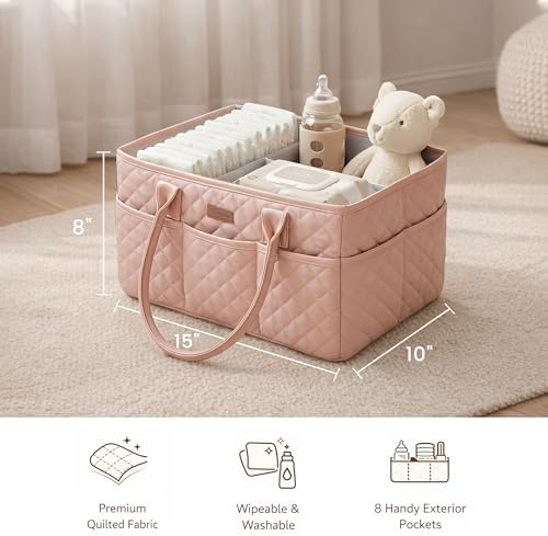 Konssy Baby Diaper Caddy Organizer, Solid Design - Image 6