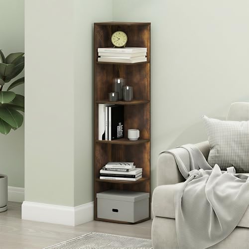 Furinno PASIR Book Shelf, 5-Tier Corner Bookshelf - Image 5