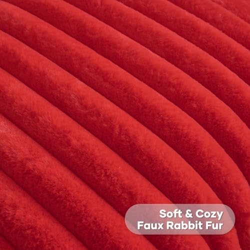 FUTEI Pack of 2 Faux Fur Throw Pillow Covers 26x26 Inch - Image 2
