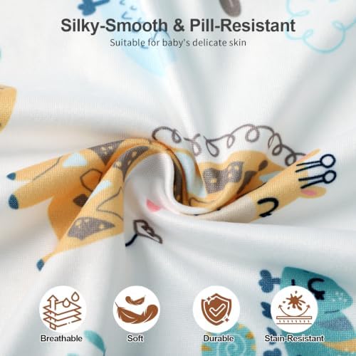 Pack N Play Sheets Fitted, Mini Crib Sheets, Breathable Soft Unisex Playard - Image 4
