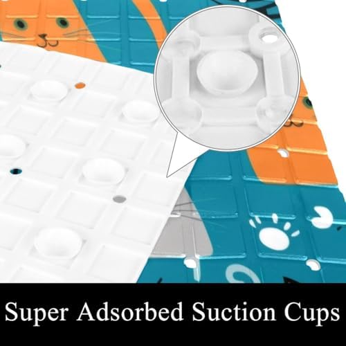 Bath Tub Shower Mat, Washable Bathtub Floor Mats, Suction Cups and Drain Holes - Image 3