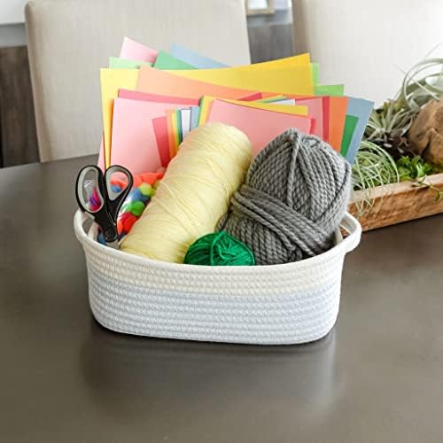 NaturalCozy 5-Piece Rectangle Storage Basket Set- Natural Cotton Rope Woven - Image 6