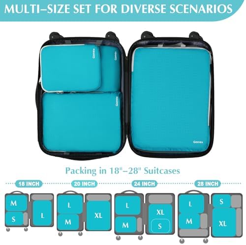 Gonex Compression Packing Cubes, 4-Piece Expandable Travel Organizers - Image 5