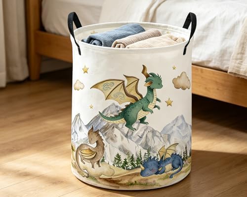 ESSME Kids Laundry Basket, Dinosaur Hamper Collapsible Canvas Waterproof - Image 6