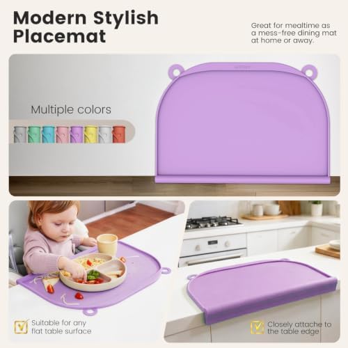 Large Silicone Placemat, Raised Edge Leakproof, Non-Slip - Image 3