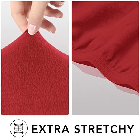 PureFit Stretch Couch Covers for Sofa Large Sofa Slipcovers Red - Image 4