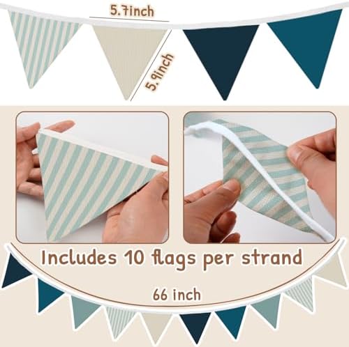 Boys Room Wall Art Decor, Flags 11Ft Bunting Flags Fabric - Image 3