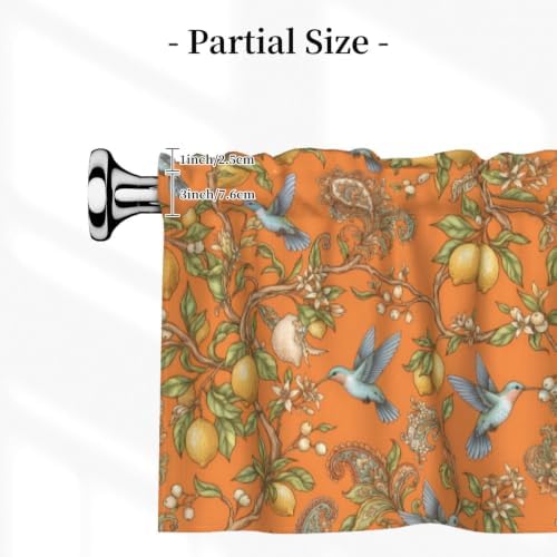Floral Hummingbird Lemon Tree Valance Curtain - Image 3