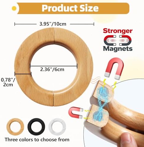 CGhardbay Magnetic Curtain Tiebacks Wood - Image 3