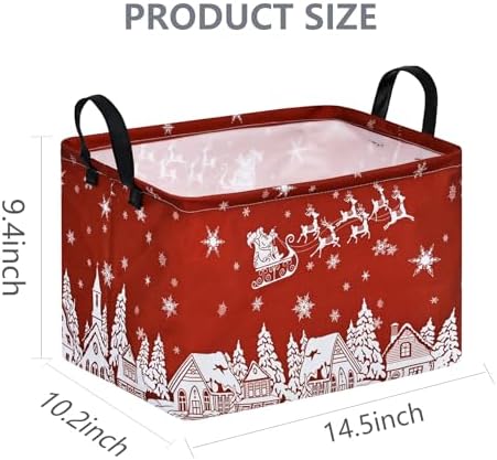 Christmas Basket Box Hamper Storage Basket Collapsible Organizer Bin Gift Shelf - Image 7