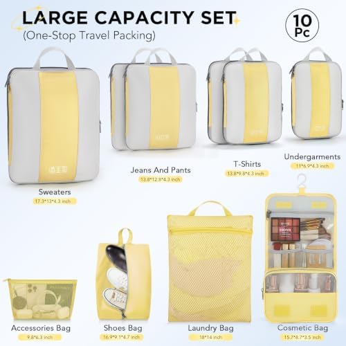 OlarHike 10 Set Compression Packing Cubes - Image 2
