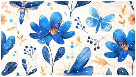 Bathtub Mat Non Slip 26.8x15.1In, DragonfliesFlowers Bath Mat by Anna+Cowper