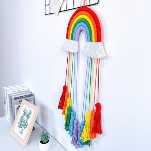 Rainbow Macrame Wall Hanging, Girls Room Decor - Image 5