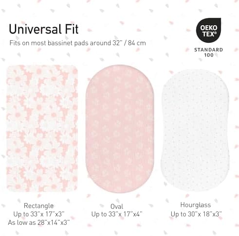 Gllquen Baby Muslin Bassinet Sheets 3pk, Soft Cotton Baby Sheet Girl 33x17 - Image 5
