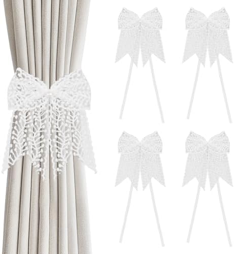 4Pcs Tree Branch Bow Curtain Tiebacks, Elegant Bow Butterfly Curtain Tiebacks by UFURMATE