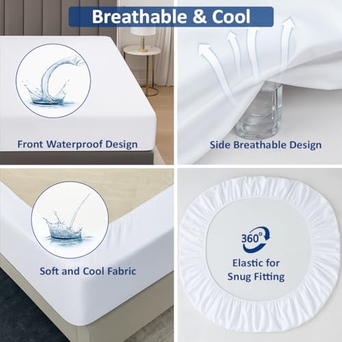 100% Waterproof Full XL Size Mattress Protector, Premium Fitted Cotton Terry - Image 6