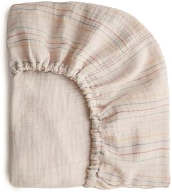 mushie Extra Soft Muslin Fitted Crib Sheet | 192 Thread Count | 28"x 52" by mushie