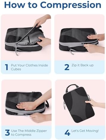 Bagsmart Compression Packing Cubes, Travel Bag Cruise Ship Essentials - Image 5