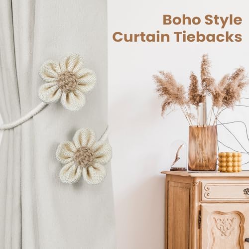 KLOGTSIND Flower Curtain Tiebacks, Decorative Curtain Holdbacks No Drill - Image 7
