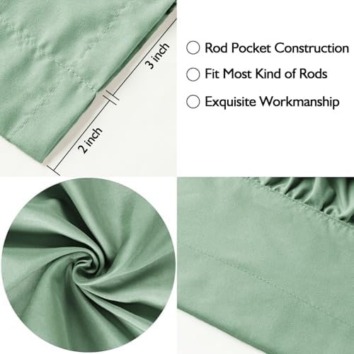 HIG 2 Pack Sage Ruffle Handcrafted Window Valances - Image 3