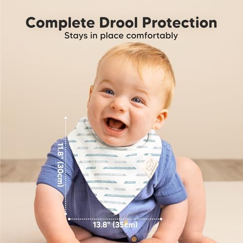 KeaBabies 8pk Organic Baby Bandana Bibs - Image 5
