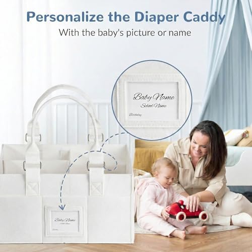 Baby Diaper Caddy Organizer, Collapsible Nursery Storage Basket - Image 4