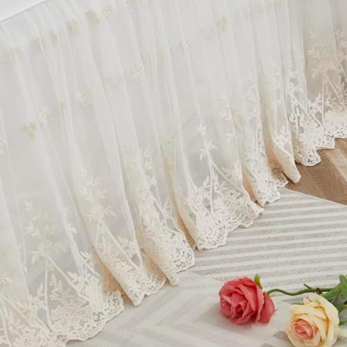 Brandream Lace Bed Skirt Boho Bohemian Girl Baby Nursery Crib Bed Skirt Dust - Image 7
