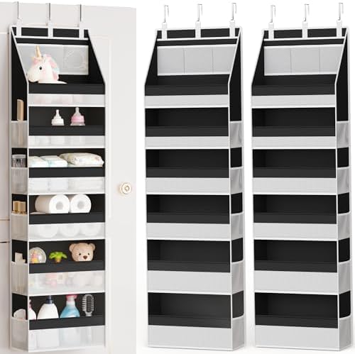 Criusia 2 Pack Over the Door Organizer, Heavy-Duty 6-Shelf Hanging Storage by Criusia