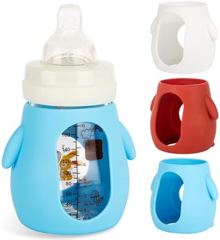 3 Pack Silicone Sleeves for Mam Baby Bottles 6oz, Anti Breakage Baby Bottle by JoyFeed