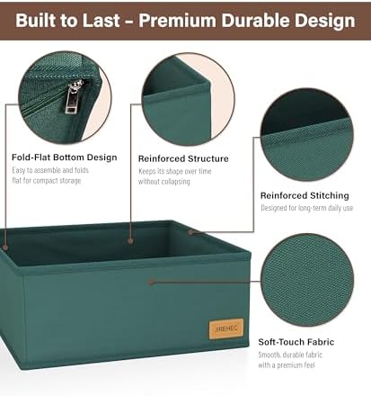 Dresser Drawer Organizer Clothes, 6 Pack Foldable Storage Boxes - Image 2