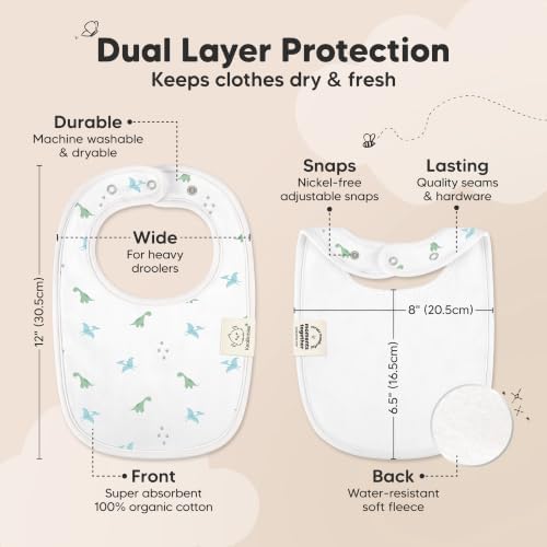 KeaBabies 8-Pack Organic Baby Bibs - Image 3
