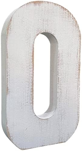 ABELOTS Large Wood Letter Distressed White Wash Alphabet Wall Décor Monogram - Image 2