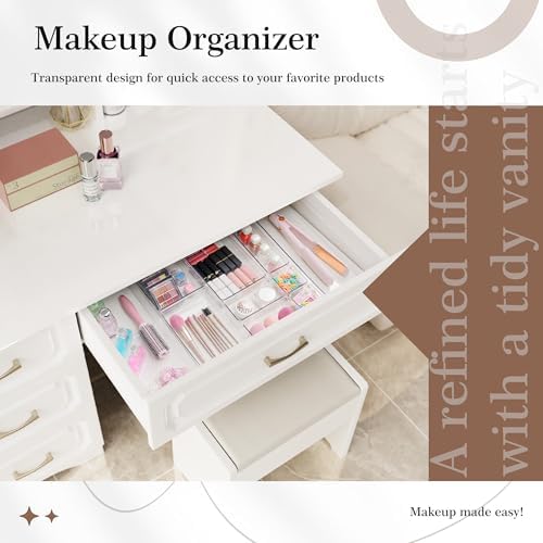 Criusia 11 PCS Clear Plastic Drawer Organizer Set - Image 5