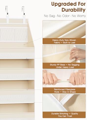 Criusia Over the Door Organizer, 6-Shelf Closet Hanging Storage - Image 4