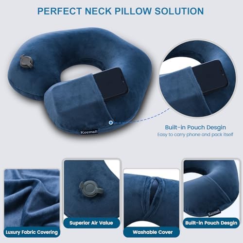 Keemall Inflatable Neck & Shoulder Travel Pillow - Image 4
