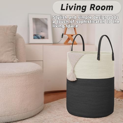 JMvicyroam 100L Cotton Rope Laundry Basket Hamper - Image 3