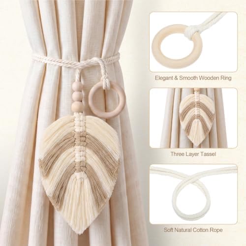 Novabright 4 Pack Boho Curtain Tiebacks - Image 2
