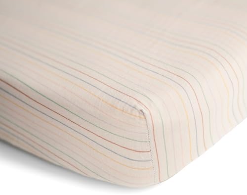 mushie Extra Soft Muslin Fitted Crib Sheet | 192 Thread Count | 28"x 52" - Image 2