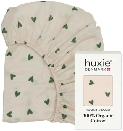 Crib Sheets, 100% Organic Cotton Muslin, Fitted 28"x52" Standard by huxie